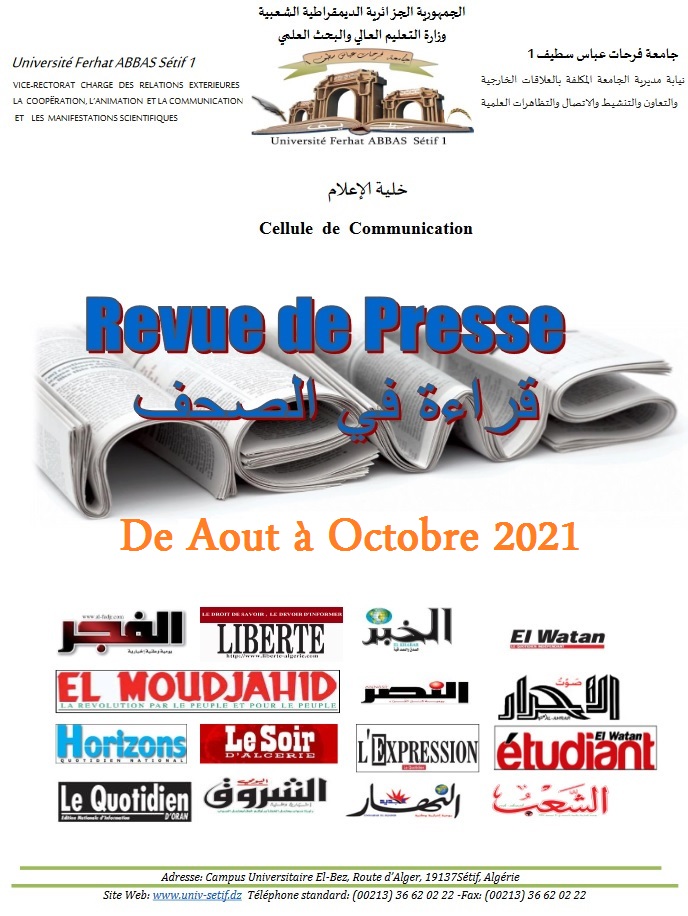 revue presse mois Aout Octobre2021